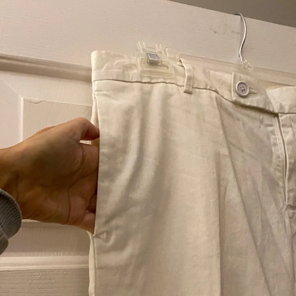 GAP white Linen wide leg cuffed trousers - Picture 5 of 14